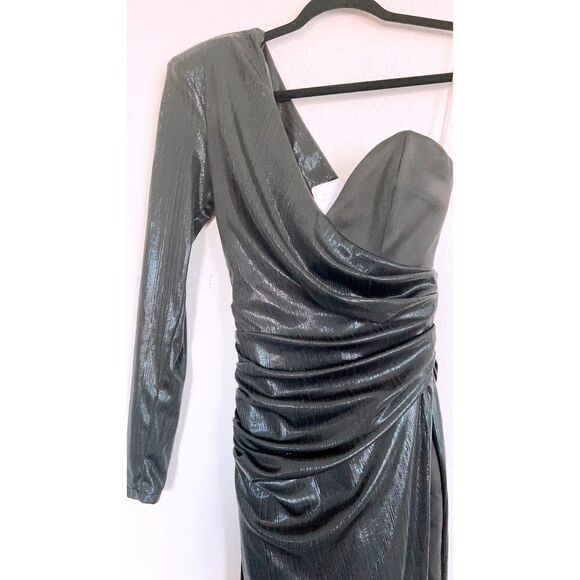 HOUSE OF CB Asymmetrical Vona Silky Draped Maxi Gown XS - Picture 7 of 11